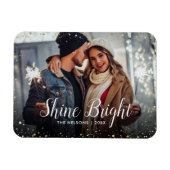 Shine Bright | Glitz faux glitter foto overlay Magneet (Horizontaal)