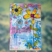 *~* Shine Bright – Kleurrijke grillige bloemkunst Acryl Bord (Neutraal)