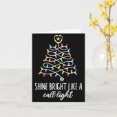 Shine Bright Like A Call Light Funny Nurse Christm Kaart (Gele Bloem)