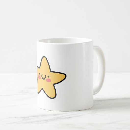 Shine Bright Mug - Fun Star Sticker Design pour en (Devant droit)