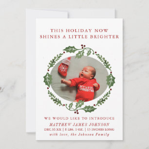 Shine Bright Newborn Kerstmis koninklijke aankondi Feestdagenkaart