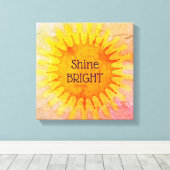 Shine Bright Positive Affirmation Quote Wall Art Canvas Afdruk (Insitu (Houten vloer))