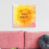 Shine Bright Positive Affirmation Quote Wall Art Canvas Afdruk (Insitu (Woonkamer))