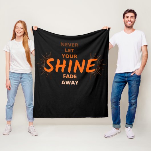 "SHINE" Cool Motivatie Fleece Blanket (In situ)