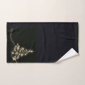 Shine d'or des étoiles sur l'arbre de Noël Dark (Serviette à main)