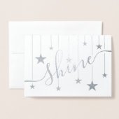SHINE Geschorste sterren Echte het Manuscript van Folie Kaarten (Voorkant met envelop)