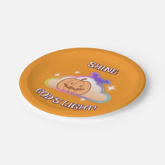 Shine God's Light Gepersonaliseerde Christelijke H Papieren Bordje (Gekanteld)