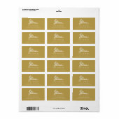 Shine Handwrite Script Gold Holiday Adresetiketten Etiket (Full Sheet)