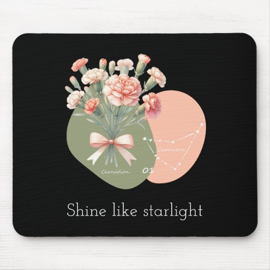 Shine Like Starlight tekst Roze Anjer Steenbok Muismat (Voorkant)
