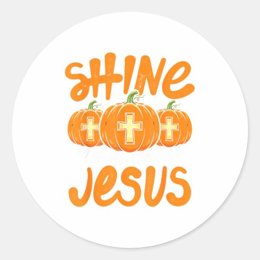 Shine Like The Light Of Jesus Christian Jack O Lan Ronde Sticker (Voorkant)