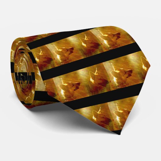 Shine On Me Duitse Herder Zwart Tan Twee Uitzichte Stropdas (Opgerold)