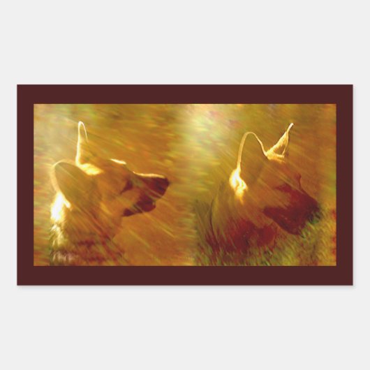 Shine On Me German Shepherd Rechthoekige Sticker (Voorkant)