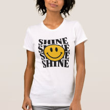SHINE Retro Smiley Face Bold Typography T-Shirt
