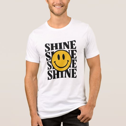SHINE Retro Smiley Face Bold Typography Tee Tri-Blend Shirt (Voorkant)