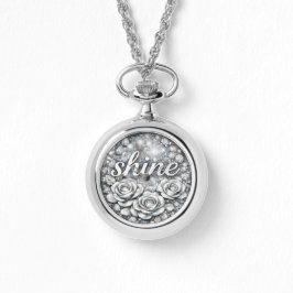 Shine Silver Floral Necklace Horloge