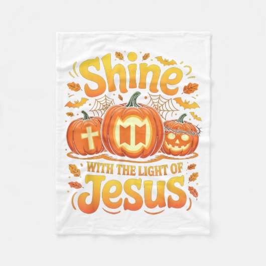 Shine With The Light Of Jesus Christian Halloween Fleece Deken (Voorkant)