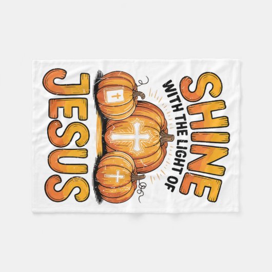 Shine With The Light Of Jesus Halloween Christian Fleece Deken (Voorkant (Horizontaal))