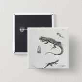 Shingled Iguana Vierkante Button 5,1 Cm (Voorkant /achterkant)