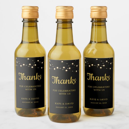 Shining dank u voor mini-wijnlabel wijn etiket (Flessen)