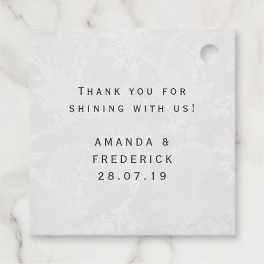 Shining Fantasy Yellow en Turquoise Bird Bedankjes Labels (Achterkant)