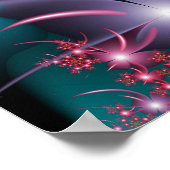 Shining Flowers Spiral Fractal Art Poster (Hoek)