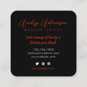 Shining Gold Floral Script Signature Monogram Vierkante Visitekaartje (Achterkant)