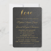 Shining Gold Foil Love Black Wedding Invitation (Devant)