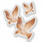 Shining Golden Doves Sticker (Voorkant)
