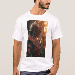 Shining Knight in Red Armor Middeleeuwse Fantasy T T-shirt