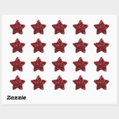 Shining Red Glitter Faux Glitter Sparkle Star Ster Sticker (Vel)