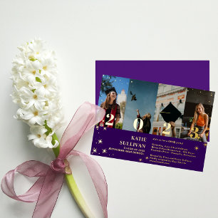 Shining Star 4 Photo Collage Afstuderen Invitation Folie Uitnodiging