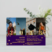 Shining Star 4 Photo Collage Graduation Invitation (Debout devant)