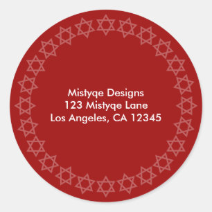 Shining Star Bar/Bat Mitzvah Adresetiketten Ronde Sticker