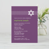 Shining Star Bat Mitzvah Uitnodiging (Staand voorkant)