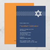 Shining Star Hanukkah Party Invitation Kaart (Voorkant / Achterkant)