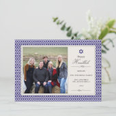 Shining Star Hanukkah Photo Flat Card Feestdagenkaart (Staand voorkant)