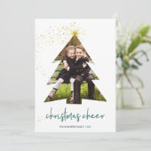 Shining Star | kerstfoto Feestdagenkaart (Staand voorkant)