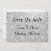Shining stars glittery enregistrer la date carte m (Devant)