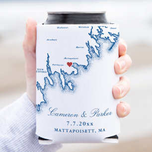 Shining Tides Huwelijksgunst Mattapoisett Kaart Blikjeskoeler