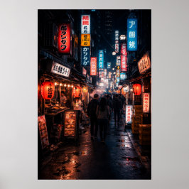Shinjuku Tokio - Donkere Thema Poster