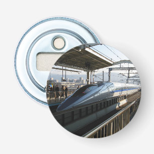 Shinkansen uit de 500-reeks 新 線 Bullet Train Button Flesopener