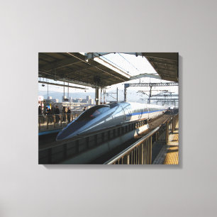 Shinkansen uit de 500-reeks 新 線 Bullet Train Canvas Afdruk