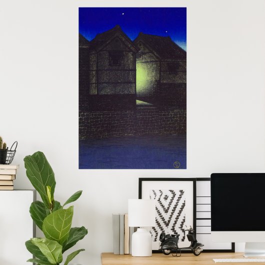 Shinkawa op Night Twelve Scenes of Tōkyō Poster (Thuiskantoor)