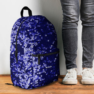 Shinny Royal Blue Stijlvolle Sequins Moderne Schoo Bedrukte Rugzak