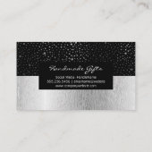 Shinny Stippen Pattern Black | Zilver natuurlijk p Visitekaartje (Achterkant)