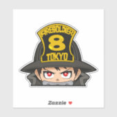Shinra Kusakabe Peeker Sticker – Fire Force Decal (Vel)