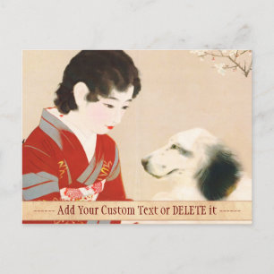 Shinsui Ito Shufu No Tomo Pet Dog japanse dame Briefkaart