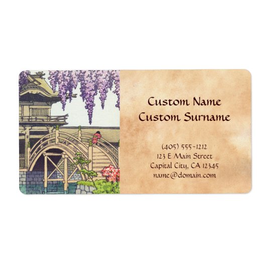 Shinto en zijn architectuur, Kameido Bridge Kawase Etiket (Voorkant)