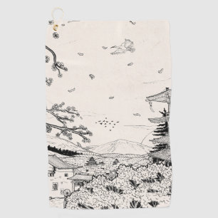 Shinto Shrine Fuji Edo Period Japan Shogun Inspire Golfhanddoek