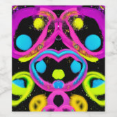 shiny Abstract art Wijn Etiket (Enkel label)